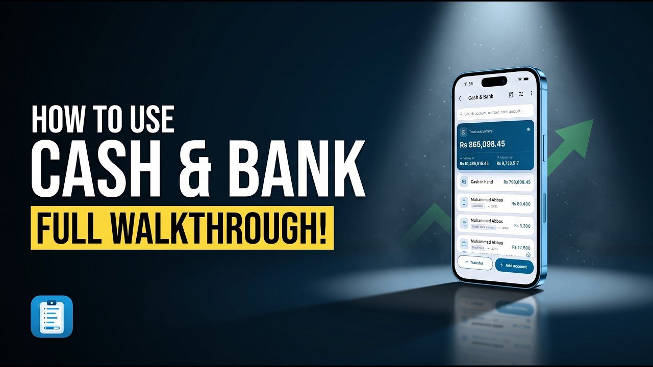 Class 2 of the Wasoolo course: how to use the Cash & Bank feature